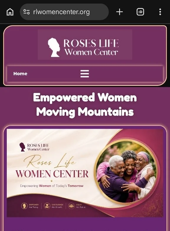 Website built for Roses Life Women Center at rlwomencenter.org